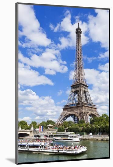 Bateaux Mouches Tour Boat on River Seine Passing the Eiffel Tower, Paris, France, Europe-Neale Clark-Mounted Photographic Print