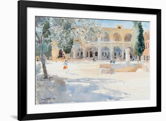 Batei Mahase Square, Old Jerusalem, 2019 (W/C on Paper)-Lucy Willis-Framed Giclee Print