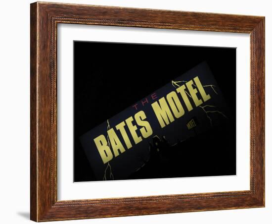 Bates Motel Sign, Coeur d'Alene, Idaho, USA-Nancy & Steve Ross-Framed Photographic Print