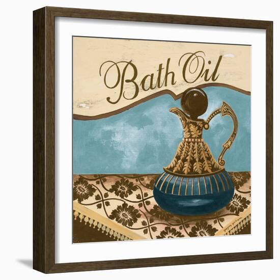 Bath Accessories II - Blue Bath Oil-Gregory Gorham-Framed Art Print