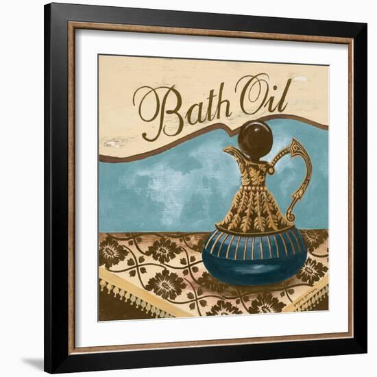 Bath Accessories II - Blue Bath Oil-Gregory Gorham-Framed Art Print