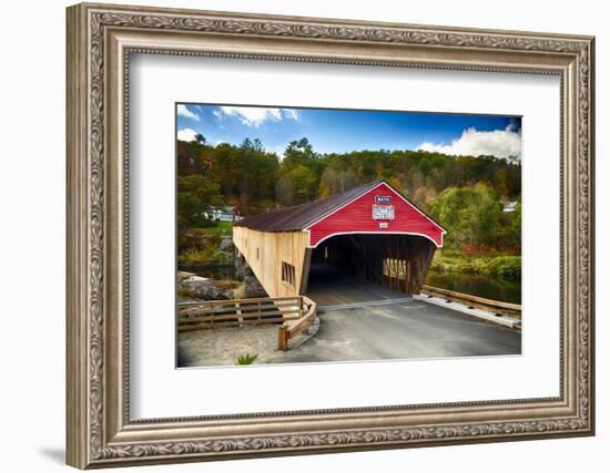 Bath Covered Bridge, New Hampshire-George Oze-Framed Photographic Print