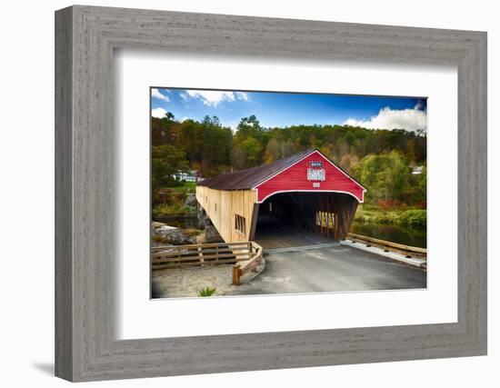 Bath Covered Bridge, New Hampshire-George Oze-Framed Photographic Print