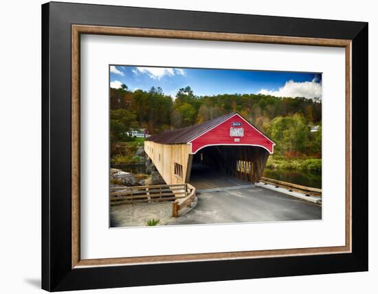 Bath Covered Bridge, New Hampshire-George Oze-Framed Photographic Print