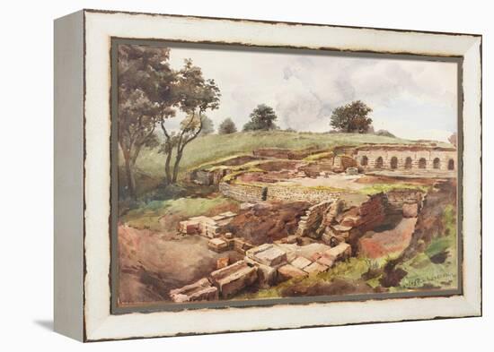 Bath House at Chesters from the North East (Bodycolour, Pencil and W/C on Paper)-Charles Richardson-Framed Premier Image Canvas