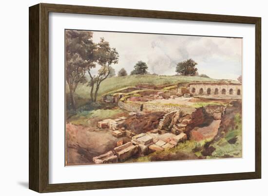 Bath House at Chesters from the North East (Bodycolour, Pencil and W/C on Paper)-Charles Richardson-Framed Giclee Print