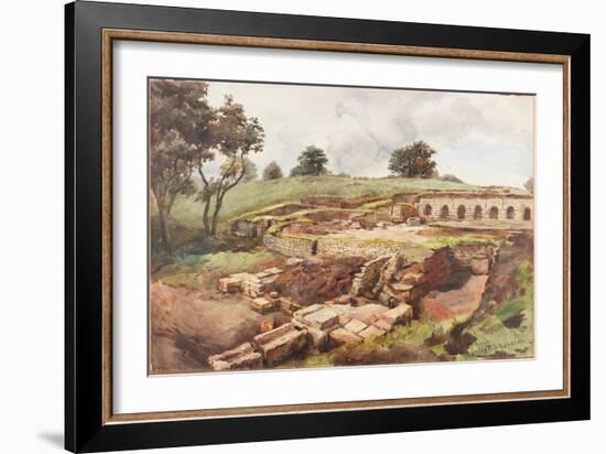 Bath House at Chesters from the North East (Bodycolour, Pencil and W/C on Paper)-Charles Richardson-Framed Giclee Print