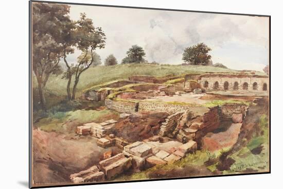 Bath House at Chesters from the North East (Bodycolour, Pencil and W/C on Paper)-Charles Richardson-Mounted Giclee Print