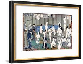 Bath House Scene, a Print by Toyohara Kunichika, 19th Century-Toyohara Kunichika-Framed Giclee Print