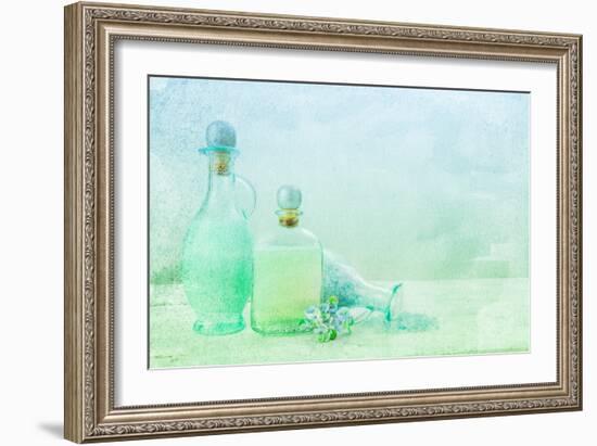 Bath Oil and Salt on a Textured Background-Anyka-Framed Photographic Print