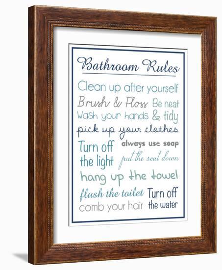 Bath Rules b 2-Lauren Gibbons-Framed Art Print