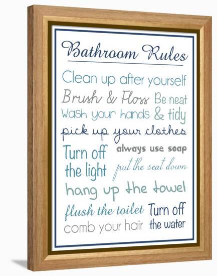 Bath Rules b 2-Lauren Gibbons-Framed Stretched Canvas