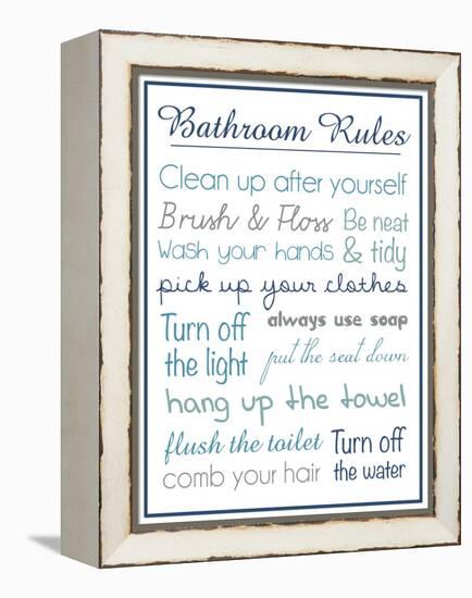 Bath Rules b 2-Lauren Gibbons-Framed Stretched Canvas