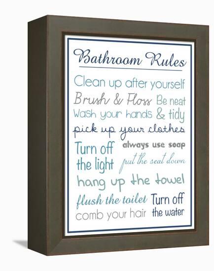 Bath Rules b 2-Lauren Gibbons-Framed Stretched Canvas