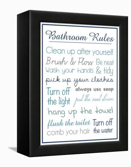 Bath Rules b 2-Lauren Gibbons-Framed Stretched Canvas