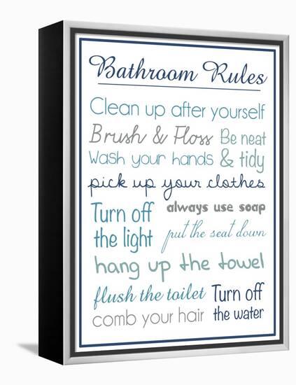 Bath Rules b 2-Lauren Gibbons-Framed Stretched Canvas