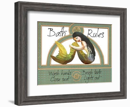 Bath Rules Mermaid-sylvia pimental-Framed Art Print