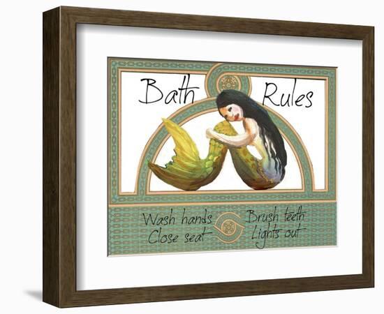 Bath Rules Mermaid-sylvia pimental-Framed Art Print