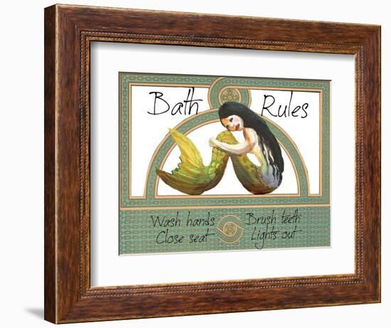 Bath Rules Mermaid-sylvia pimental-Framed Art Print