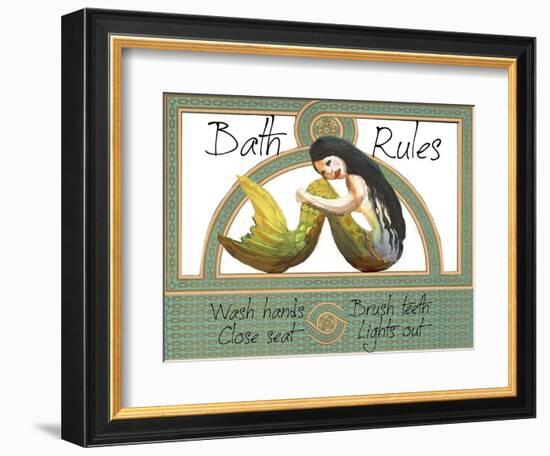 Bath Rules Mermaid-sylvia pimental-Framed Art Print