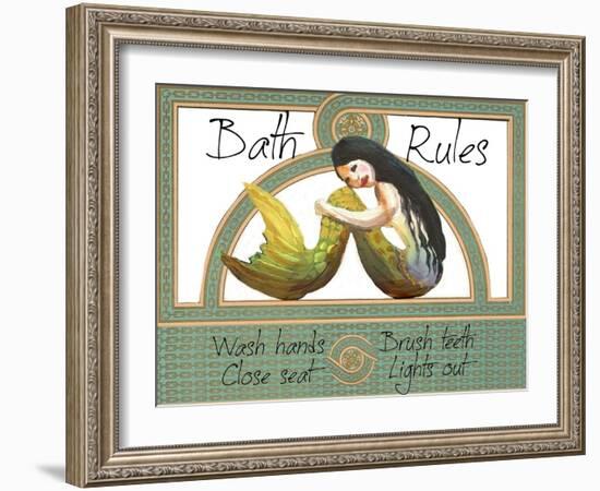 Bath Rules Mermaid-sylvia pimental-Framed Art Print