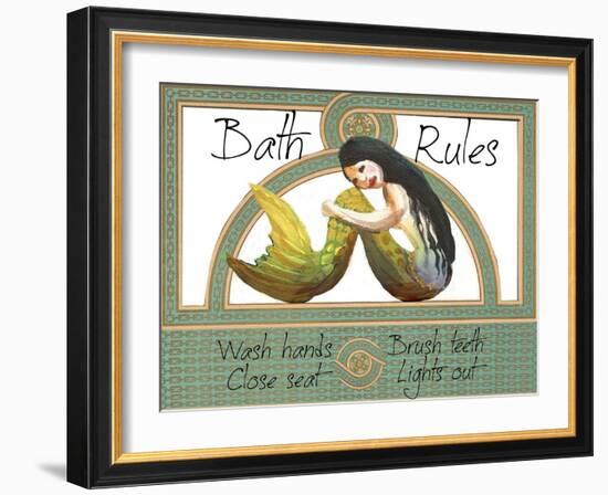 Bath Rules Mermaid-sylvia pimental-Framed Art Print