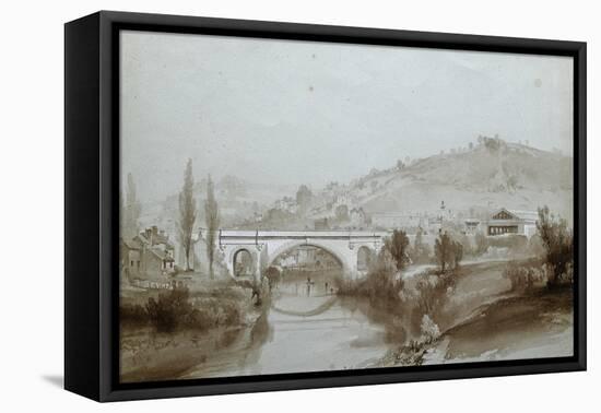 Bath. St. James's Bridge, 1846 (Wash Drawing)-John Cooke Bourne-Framed Premier Image Canvas