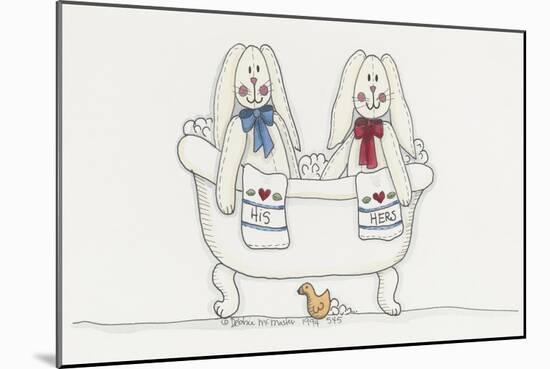 Bath Time Bunnies-Debbie McMaster-Mounted Giclee Print