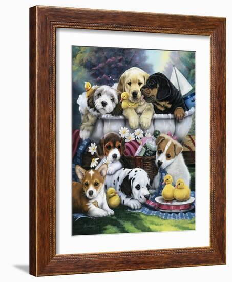 Bath Time Pups-Jenny Newland-Framed Giclee Print