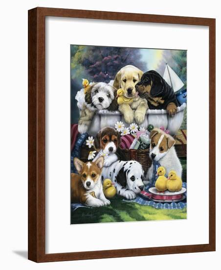 Bath Time Pups-Jenny Newland-Framed Giclee Print