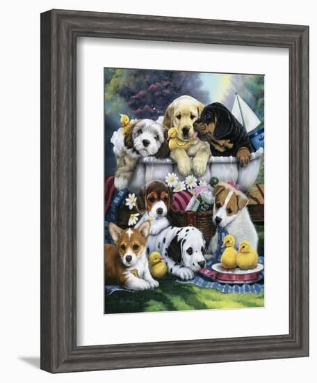 Bath Time Pups-Jenny Newland-Framed Giclee Print