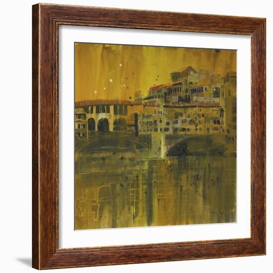 Bathed in Evening Light, Ponte Vecchio, Florence-Susan Brown-Framed Giclee Print