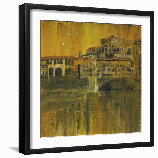 Bathed in Evening Light, Ponte Vecchio, Florence-Susan Brown-Framed Giclee Print