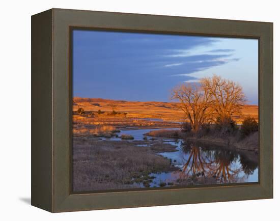 Bathed in Sunset Light the Calamus River in Loup County, Nebraska, USA-Chuck Haney-Framed Premier Image Canvas