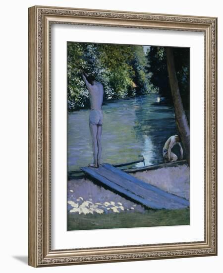 Bather About to Plunge into the River Lyerres-Gustave Caillebotte-Framed Giclee Print
