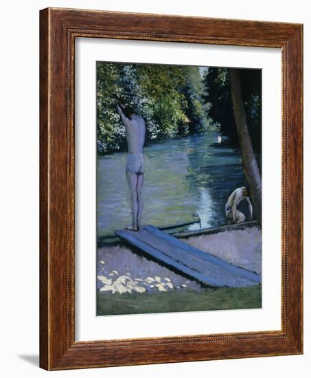 Bather About to Plunge into the River Lyerres-Gustave Caillebotte-Framed Giclee Print