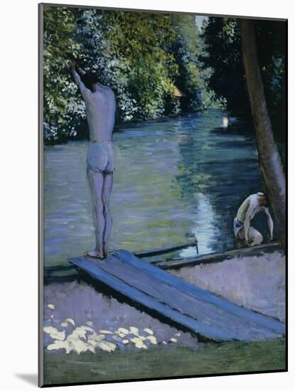 Bather About to Plunge Into the River Lyrres-Gustave Caillebotte-Mounted Giclee Print