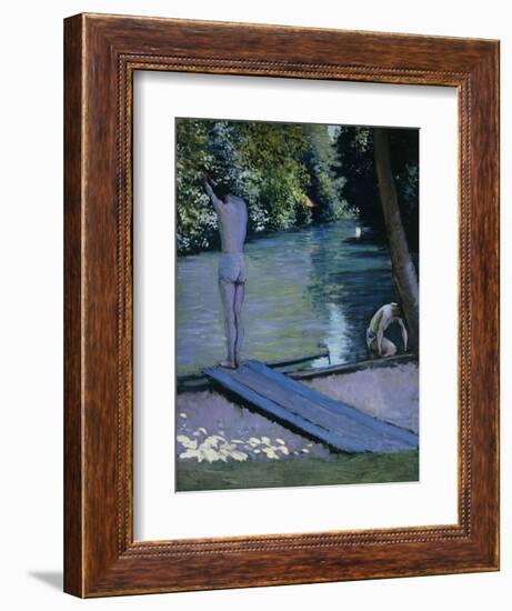 Bather About to Plunge Into the River Lyrres-Gustave Caillebotte-Framed Giclee Print