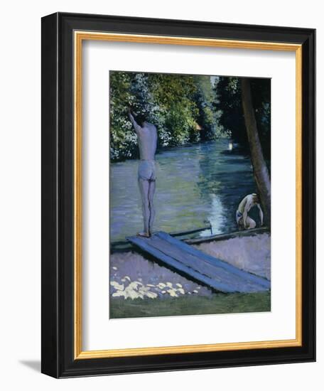 Bather About to Plunge Into the River Lyrres-Gustave Caillebotte-Framed Giclee Print