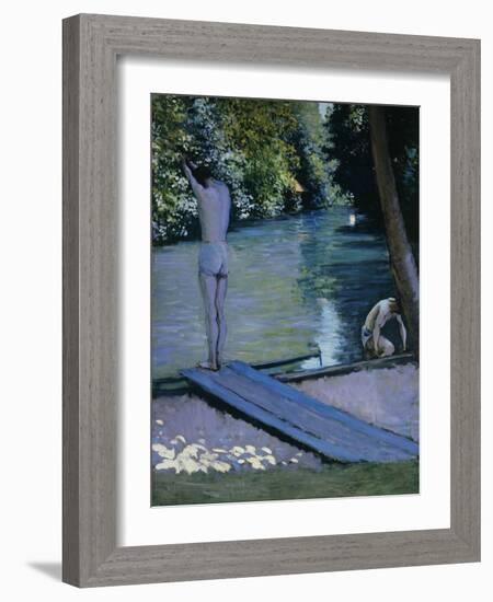 Bather About to Plunge Into the River Lyrres-Gustave Caillebotte-Framed Giclee Print