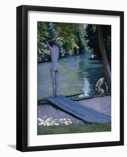 Bather About to Plunge Into the River Lyrres-Gustave Caillebotte-Framed Giclee Print