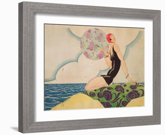 Bather, c.1925-René Vincent-Framed Giclee Print