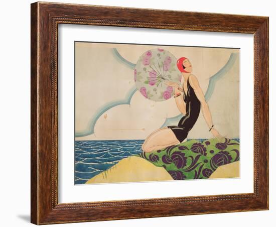 Bather, c.1925-René Vincent-Framed Giclee Print