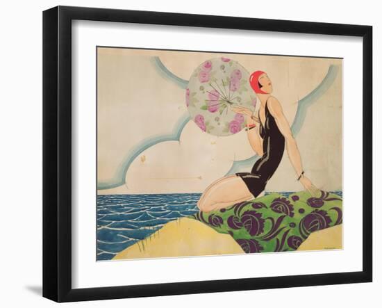 Bather, c.1925-René Vincent-Framed Giclee Print