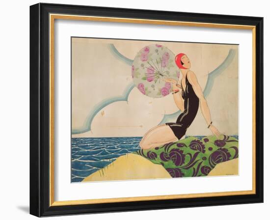 Bather, c.1925-René Vincent-Framed Giclee Print