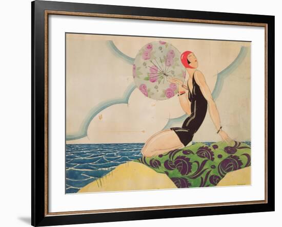 Bather, c.1925-René Vincent-Framed Giclee Print