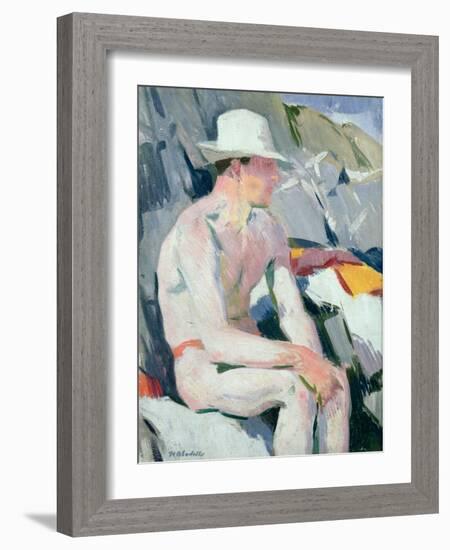 Bather in a White Hat-Francis Campbell Boileau Cadell-Framed Giclee Print