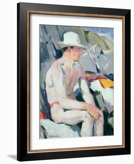 Bather in a White Hat-Francis Campbell Boileau Cadell-Framed Giclee Print
