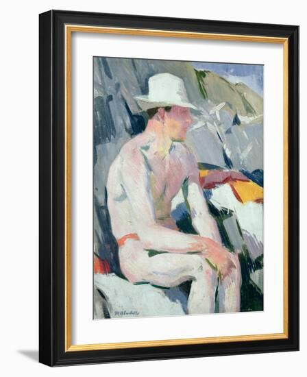 Bather in a White Hat-Francis Campbell Boileau Cadell-Framed Giclee Print