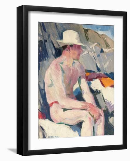 Bather in a White Hat-Francis Campbell Boileau Cadell-Framed Giclee Print